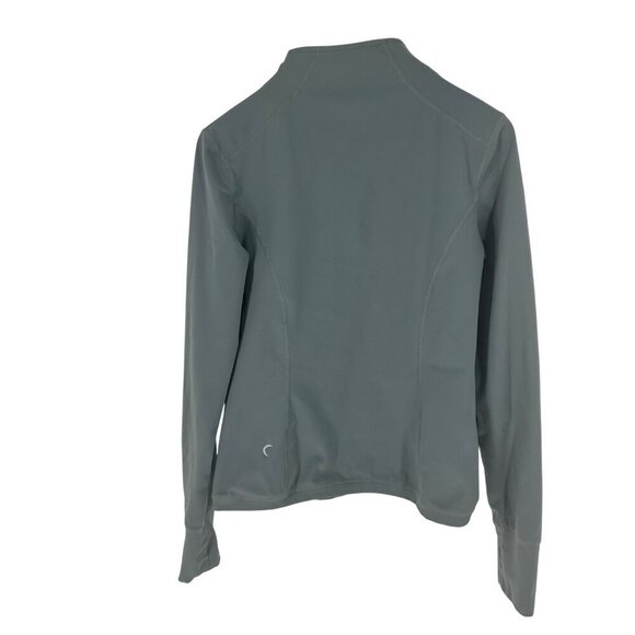 Zyia Active Gray Long Sleeve Womens Pullover Hoodie Jacket With Half-Zip Front - Picture 5 of 5